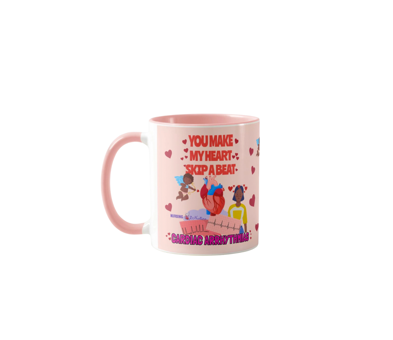 "Feels Like I've Been Hit by Cupid" Coffee Mug (Pink)