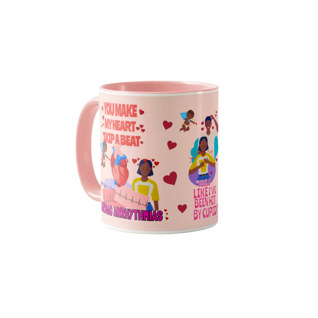 "Feels Like I've Been Hit by Cupid" Coffee Mug (Pink)